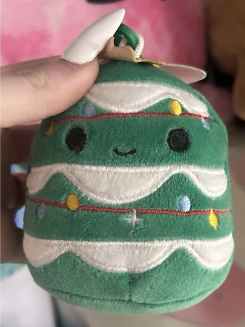 Squishmallow Green Holiday Tree Plush Charm - Cute Festive Ornament johann